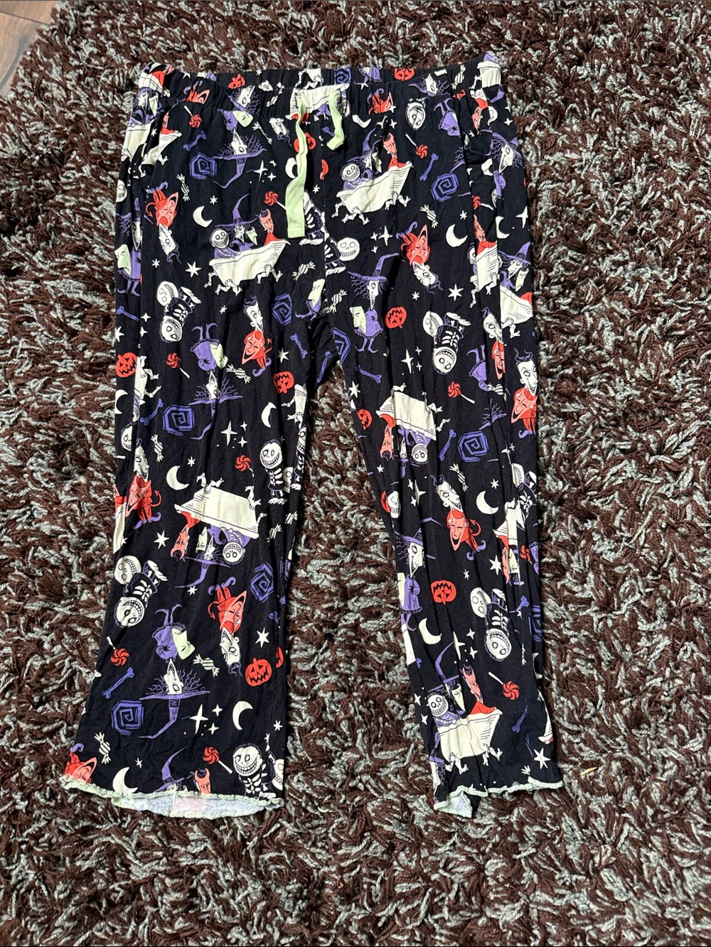 Kids Halloween Bathtub Cartoon Pajama Pants - Black